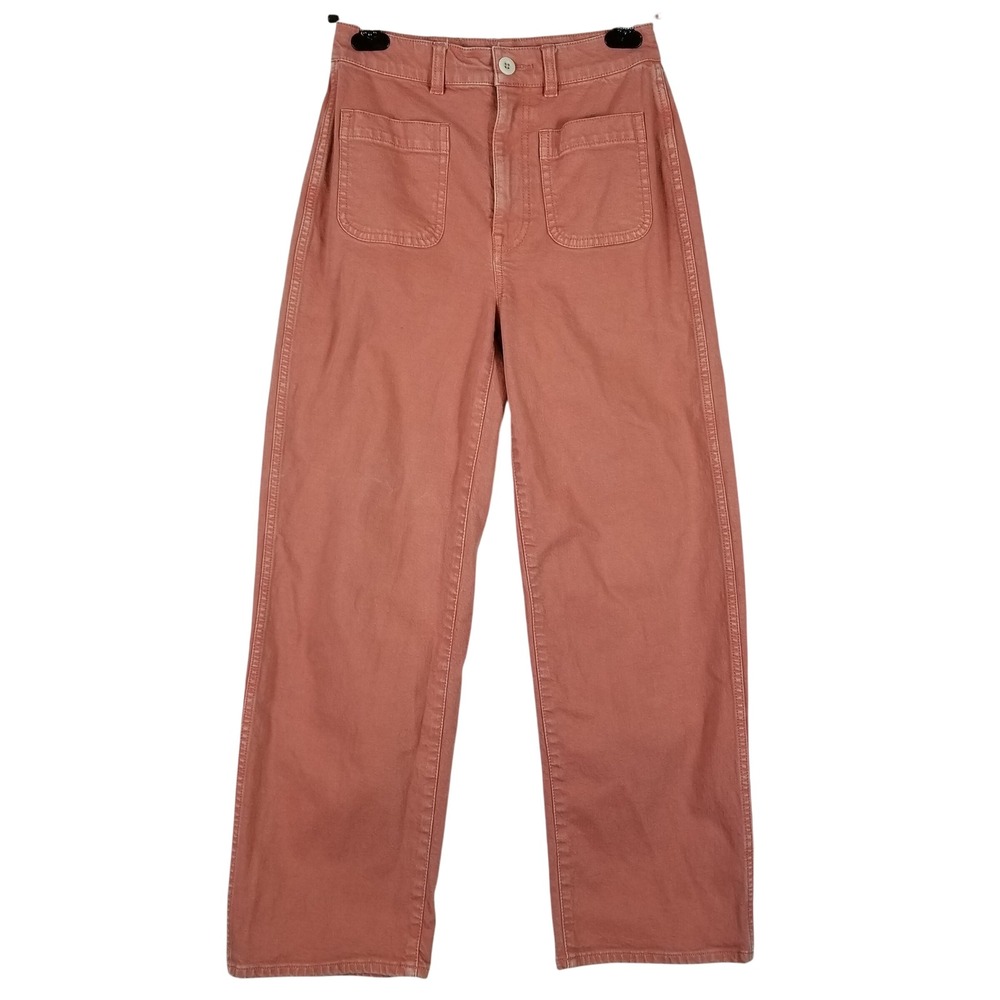 Madewell Womens High Rise Wide Leg Patch Pocket Pants Pink Size 25
